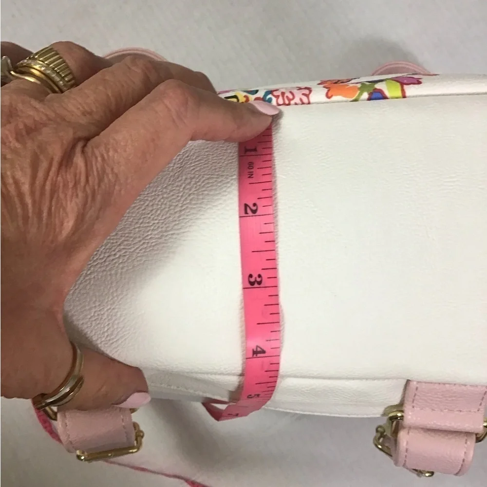 BETSEY JOHNSON BACKPACK BONE BLUSH PINK FLORAL Bag Faux Leather